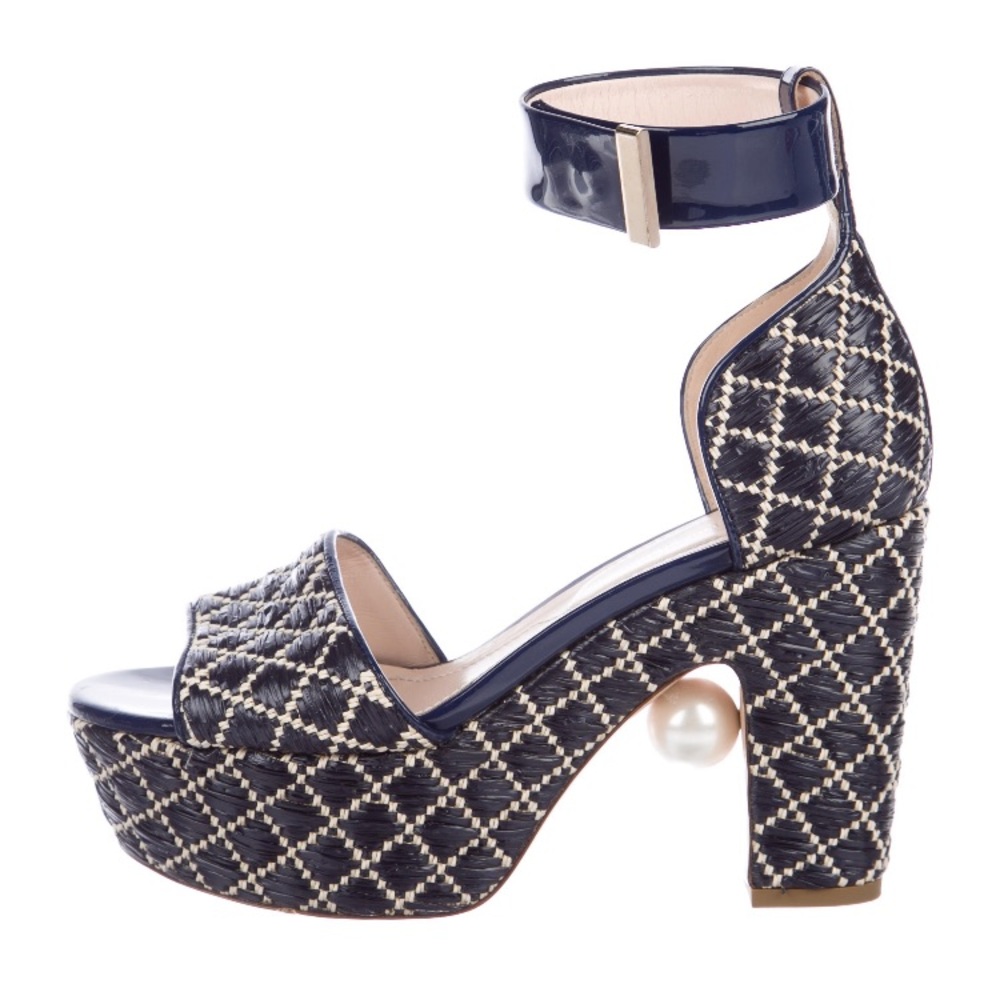 Nicholas Kirkwood Raffia Platform Sandals